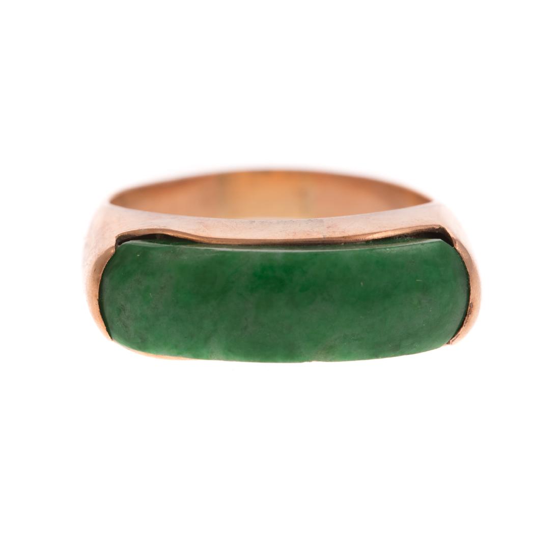 A Green Jade Ring in 14K Yellow Gold (1 of 5)