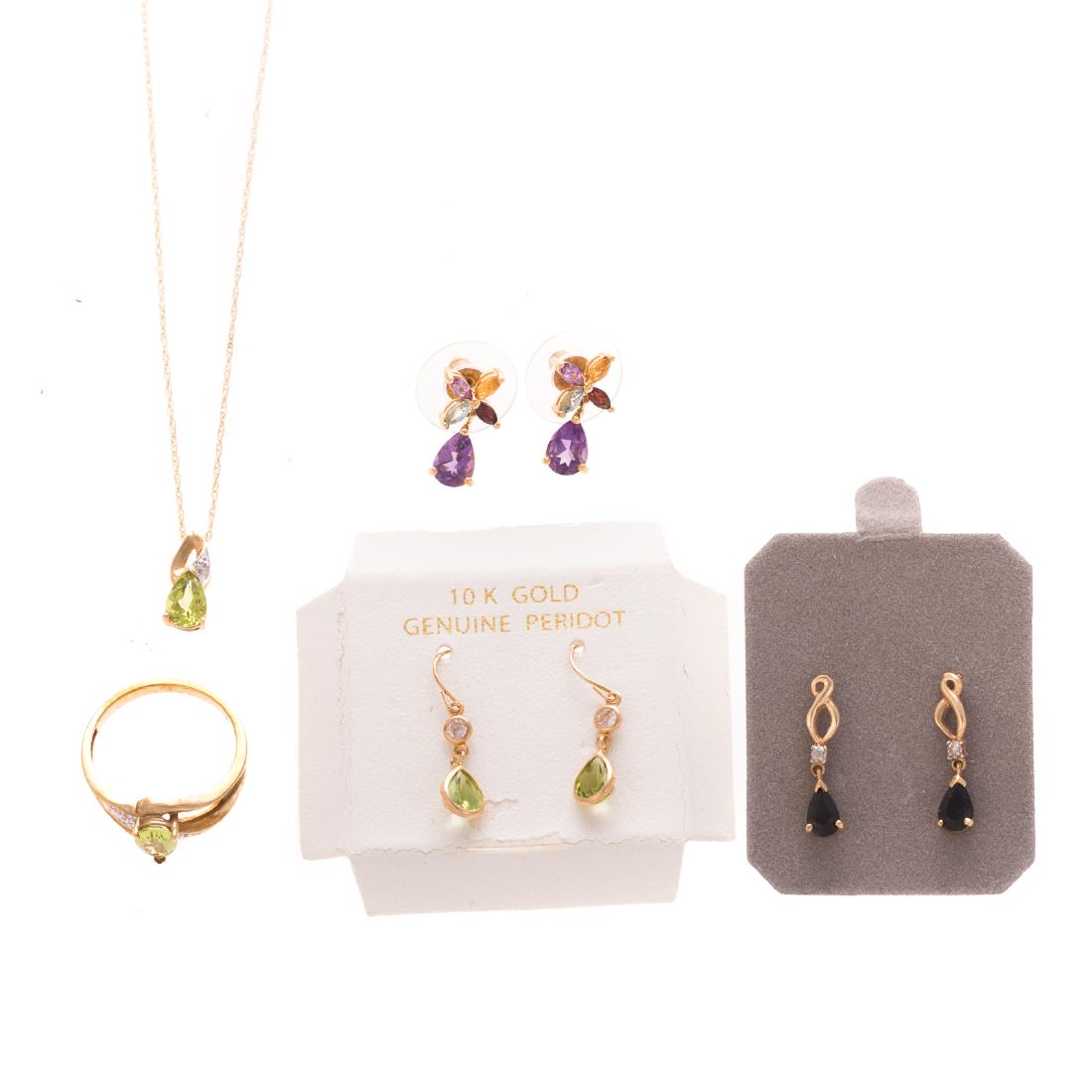 A Collection of Colored Gemstone Jewelry in Gold (1 of 7)