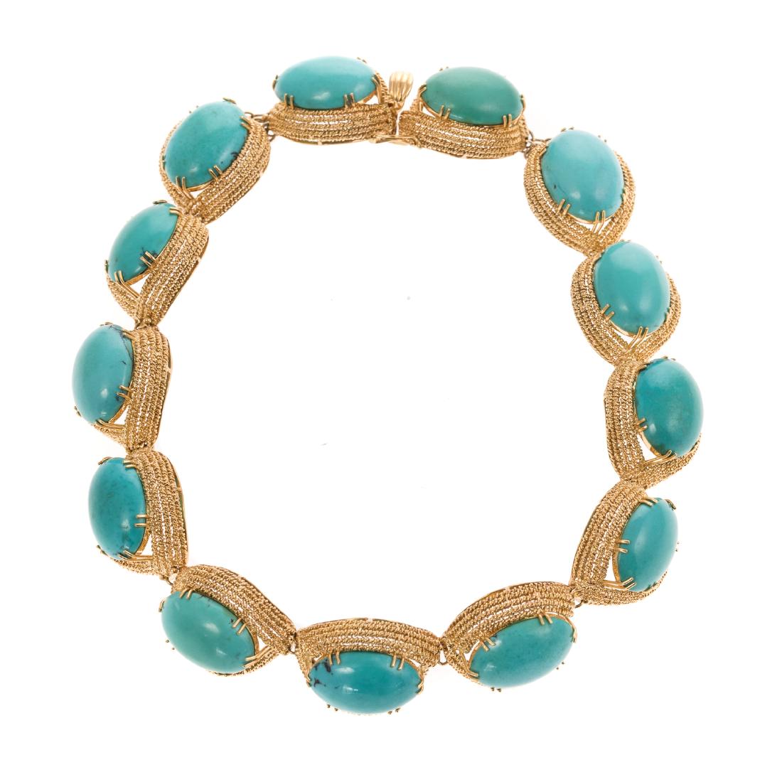 A Ladies 18K Turquoise Necklace (1 of 4)