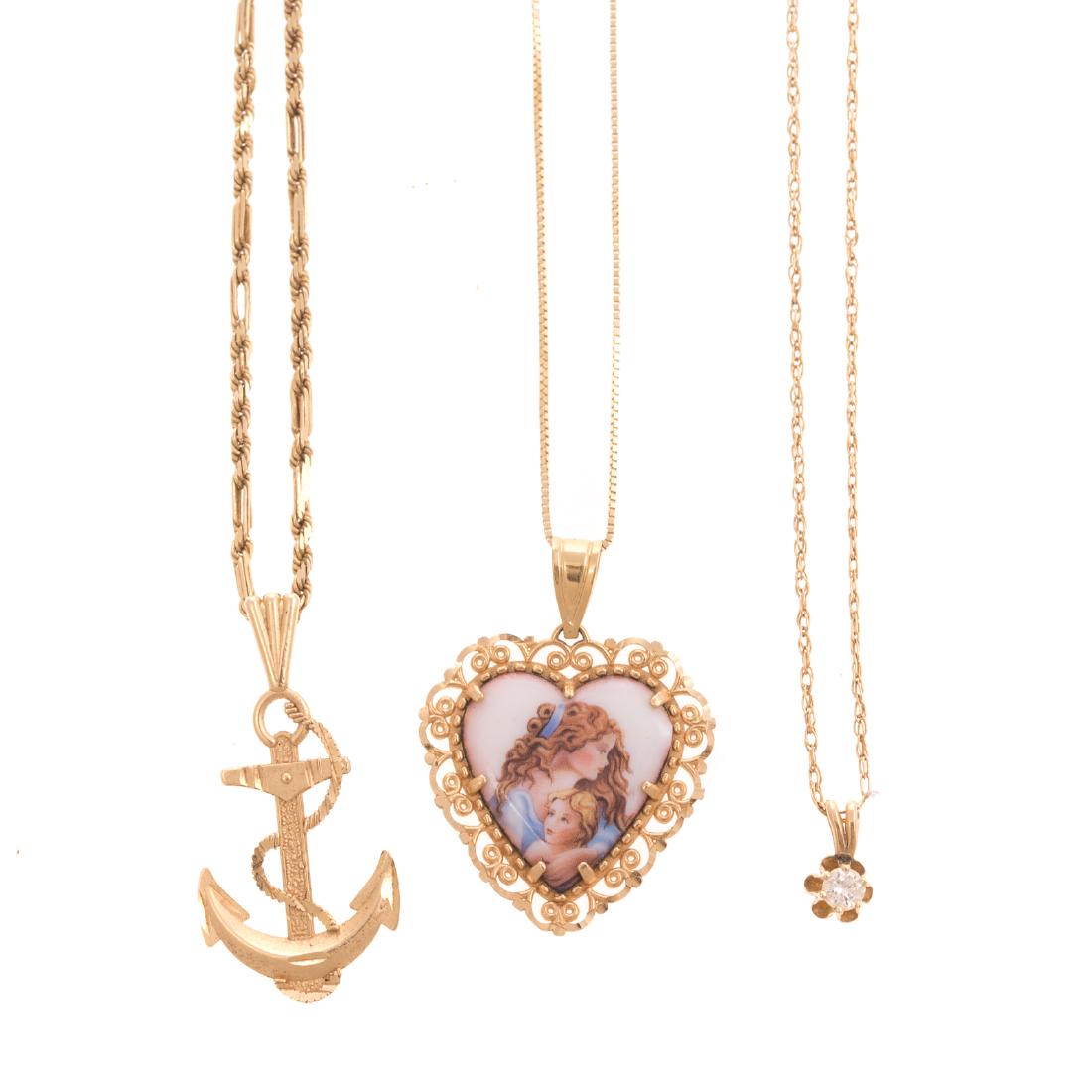 Three Ladies Necklaces & Pendants in 14K Gold (1 of 5)