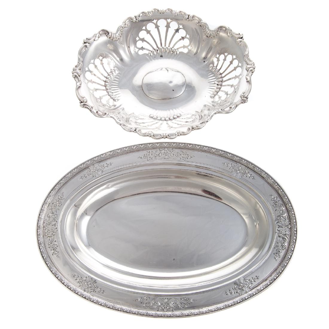 Sterling oval vegetable bowl and bread basket (1 of 5)