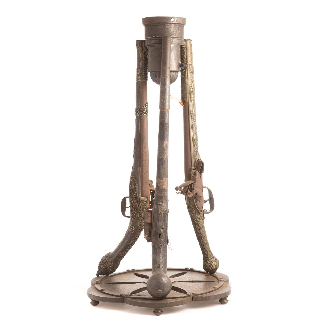 Lamp made from three flintlock pistols (1 of 6)
