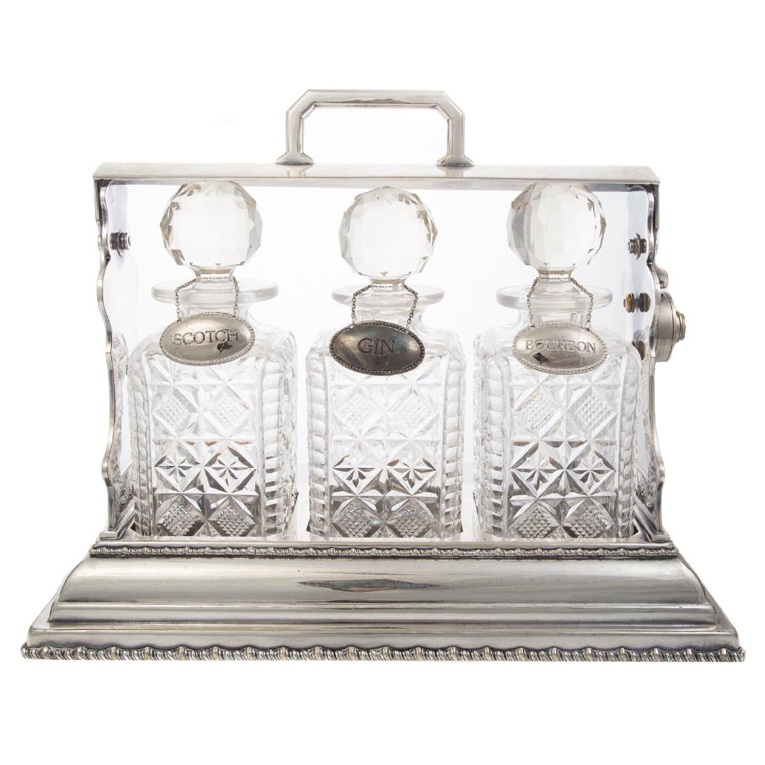English silver-plated tantalus (1 of 5)