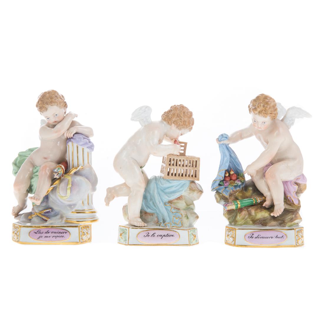 Three Meissen porcelain love allegory figures (1 of 6)