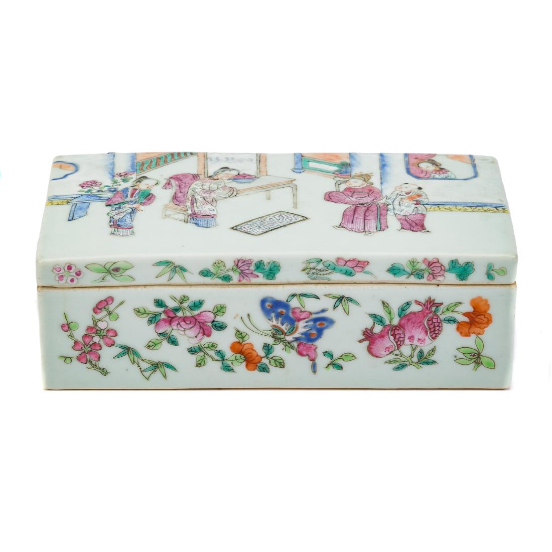 Chinese Export Rose Mandarin pen box (1 of 6)