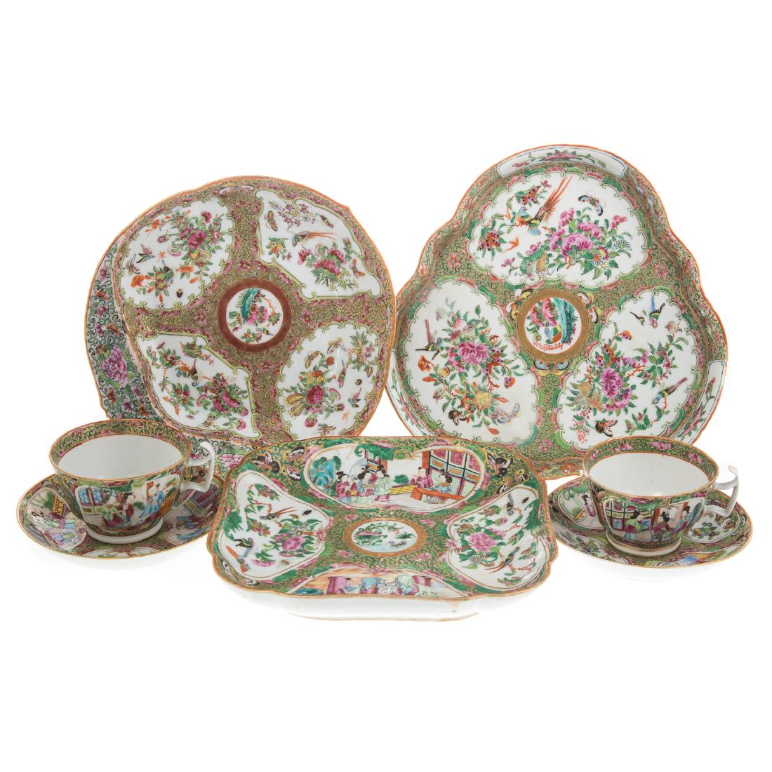 Seven Chinese Export Famille Rose table articles (1 of 6)