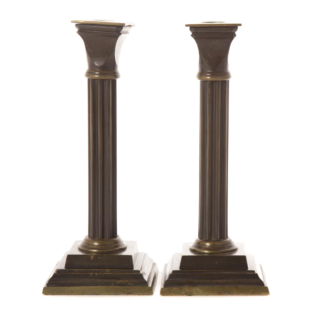 Pair Classical style bronze candlesticks (1 of 5)