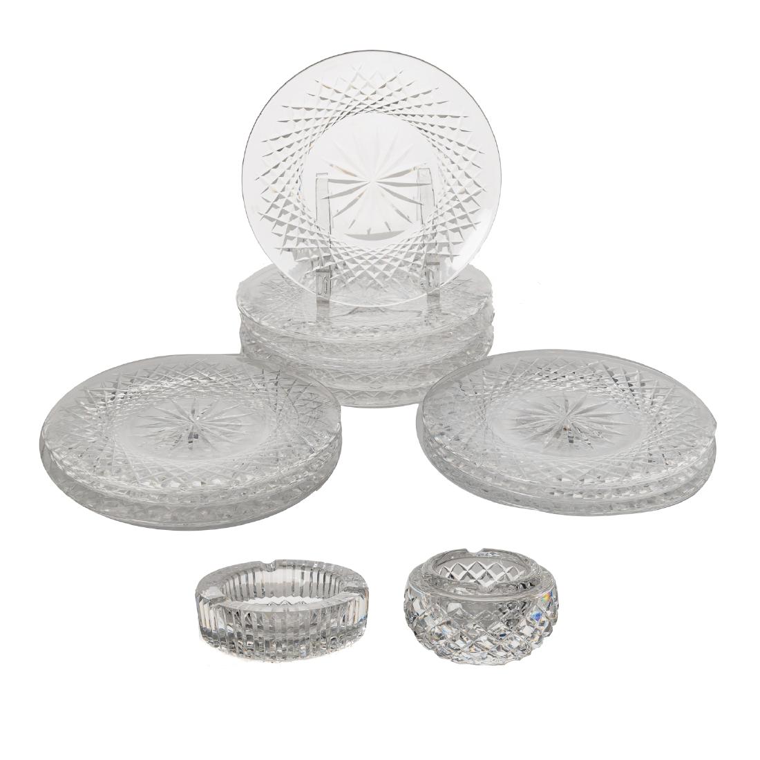 12 Waterford crystal dessert plates and 2 ashtrays (1 of 6)