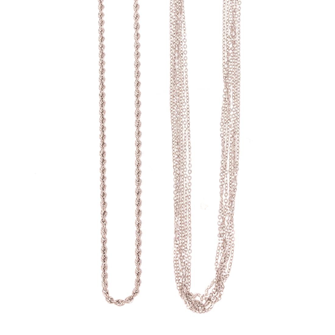 A Pair Ladies White Gold Necklaces (1 of 6)