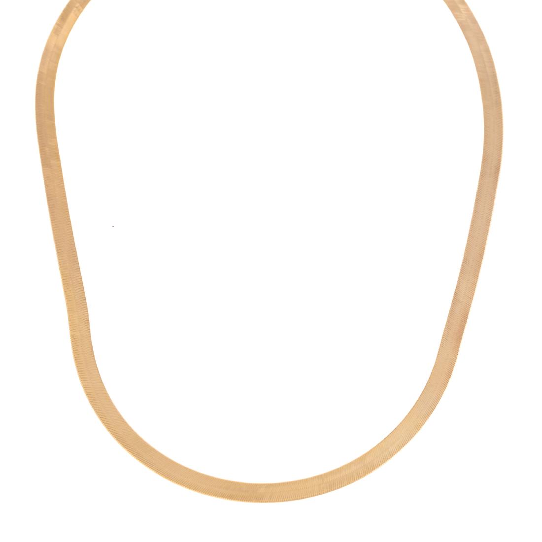 A Ladies 14K Gold Herringbone Necklace (1 of 4)