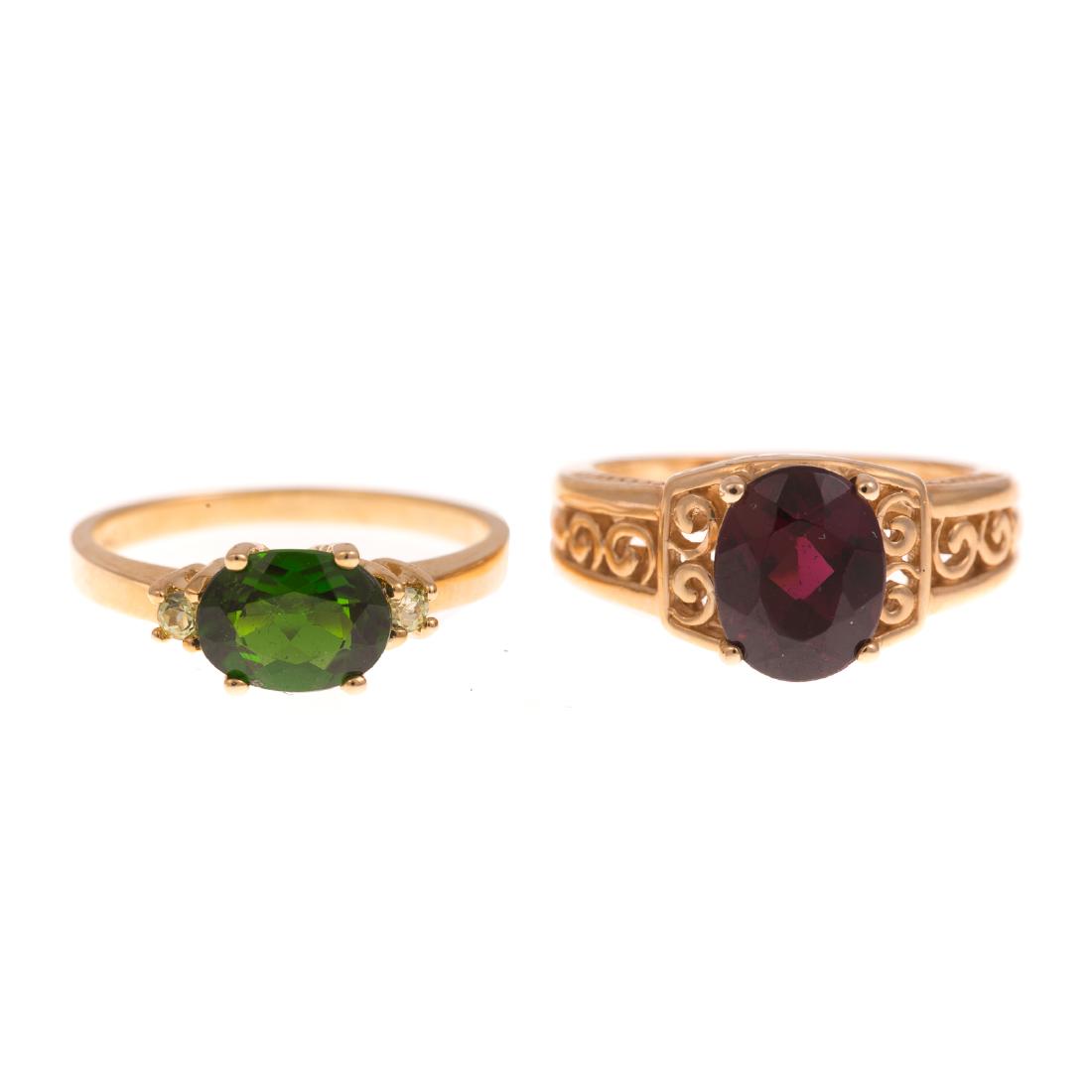 Pair of Ladies Gemstone Rings in 14K Gold (1 of 4)