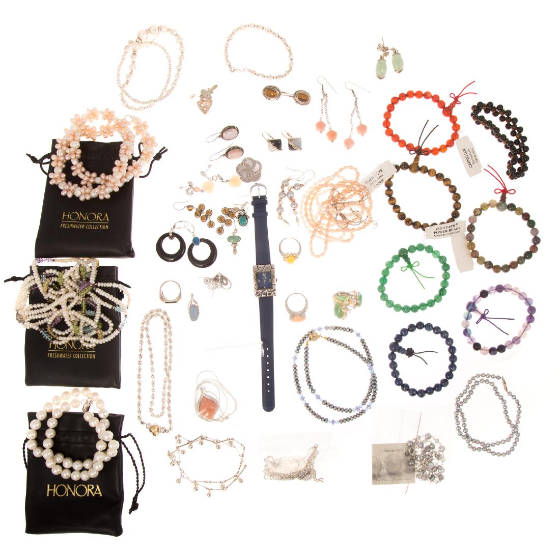 Assorted Ladies Sterling Jewelry & Honora Pearls (1 of 6)