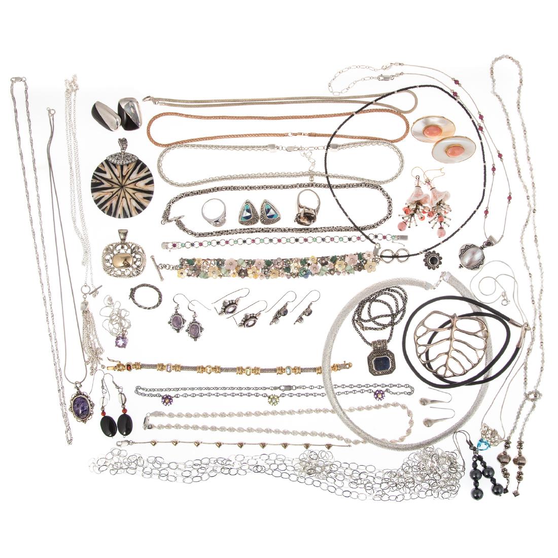A Collection of Ladies Sterling Silver Jewelry (1 of 6)