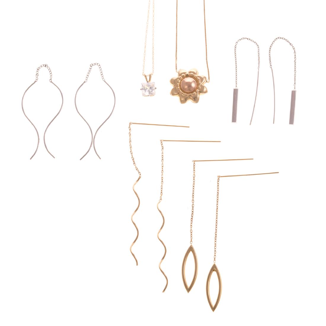 Four Dangle Earrings and Two Pendants in 14K (1 of 7)