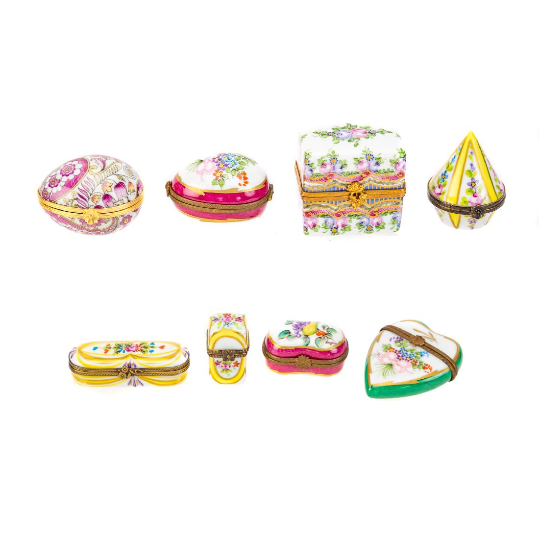 A Collection of 8 Limoges Porcelain Boxes (1 of 5)