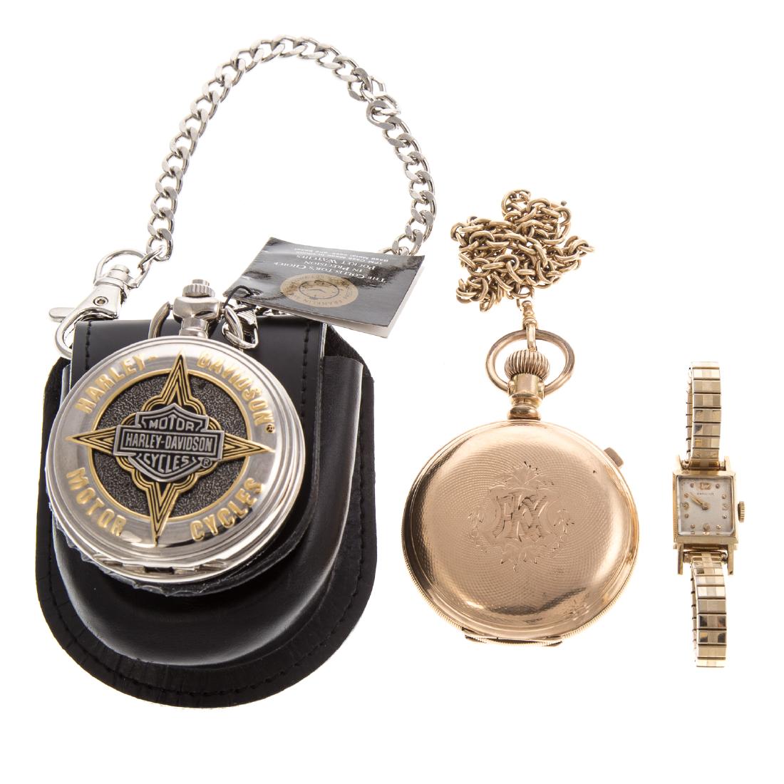 Two Pocket Watches & Ladies Hamilton Watch (1 of 5)