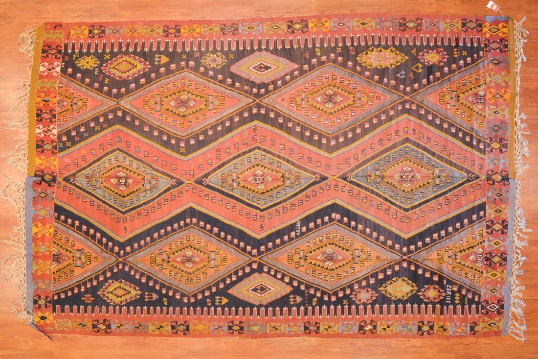 Antique Turkish Kelim rug, approx. 7.1 x 10.10: Turkey, circa 1940