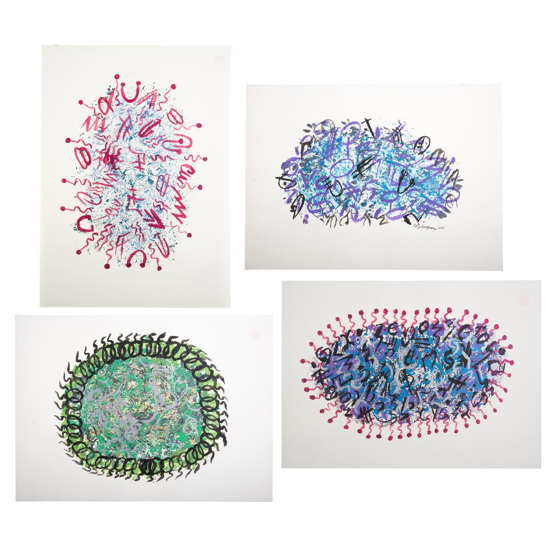 Lot of Four Unframed Artworks (1 of 9)