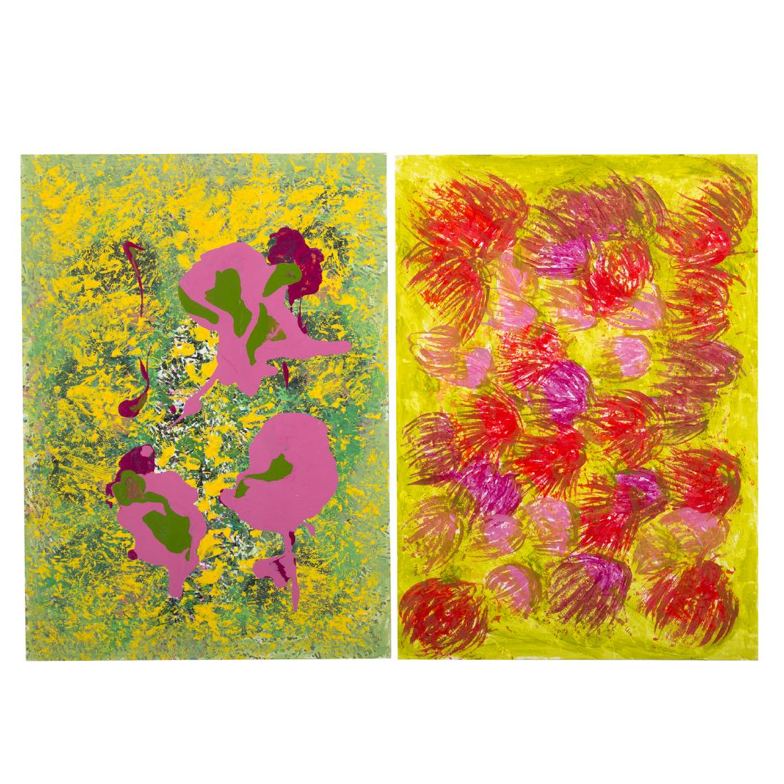 Two Abstract Acrylics on Paper (1 of 4)