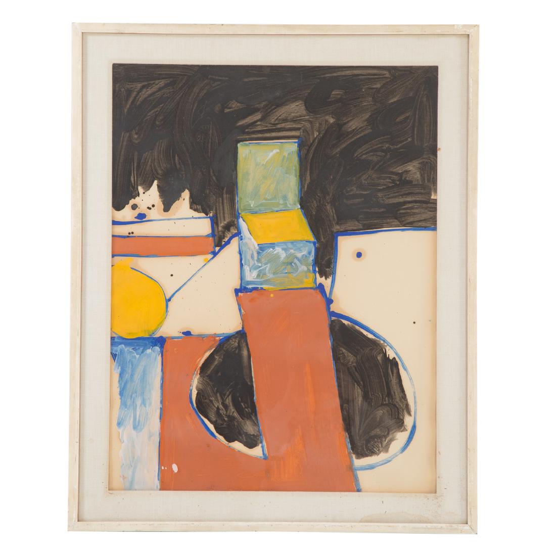 Joe Stefanelli. "Chair Story," Oil on Paper: (American, 1921-2017). 1966, signed on verso, identifying information on verso, sight size: 25 1/2 x 19 1/2 in., framed; Private collection, Brooklyn, NY