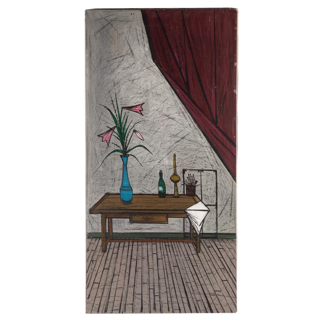 Michelle Girard. "Still Life," Oil on Canvas: (French, b. 1939). Signed "Girard" on verso, titled on verso, 30 x 15 in., unframed