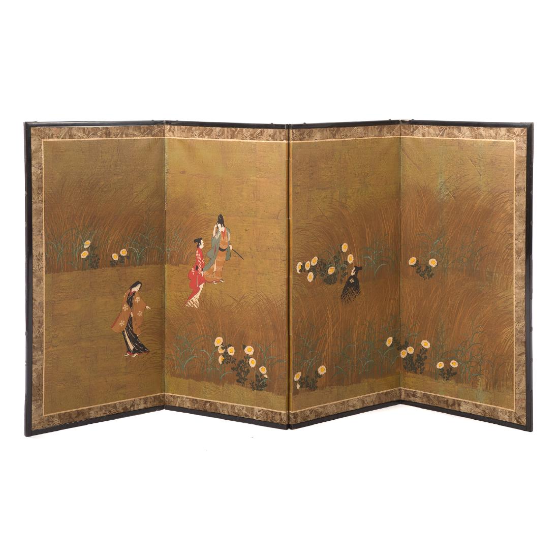 Japanese Four Panel Folding Screen (1 of 7)