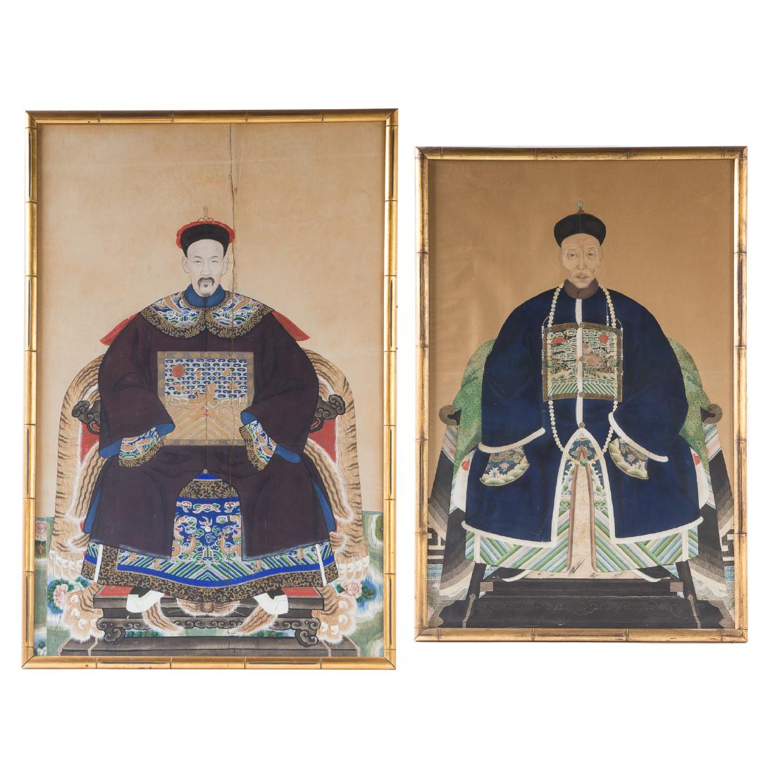 Two Chinese 19th Century Ancestor Portraits (1 of 10)