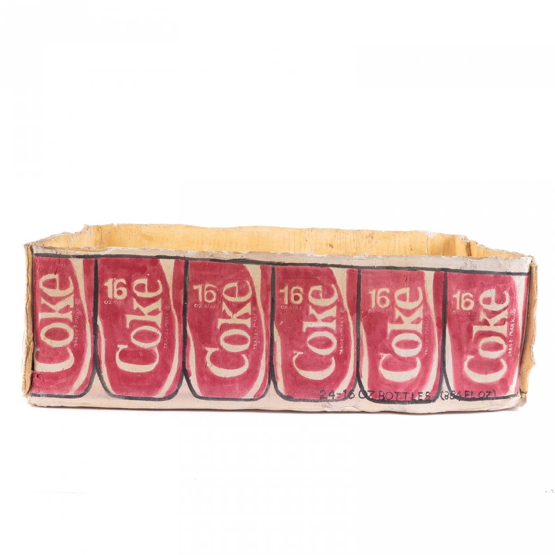 JB Hanson. "Coca Cola": (American, 20th centurty). Ceramic cardboard box, 5 1/4" H x 16 1/4" W x 11 14" D; Private collection of the artist, Baltimore, MD