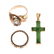 A Jade Cross in 14K & Two Ladies Rings in 10K
