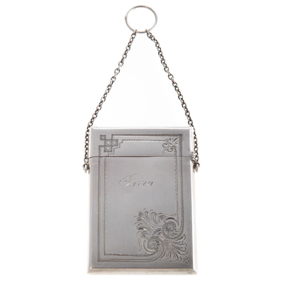 Gorham Sterling Silver Card Case: 1877 date mark, 2 1/2 x 3 1/2 in., 1.90 ozt.