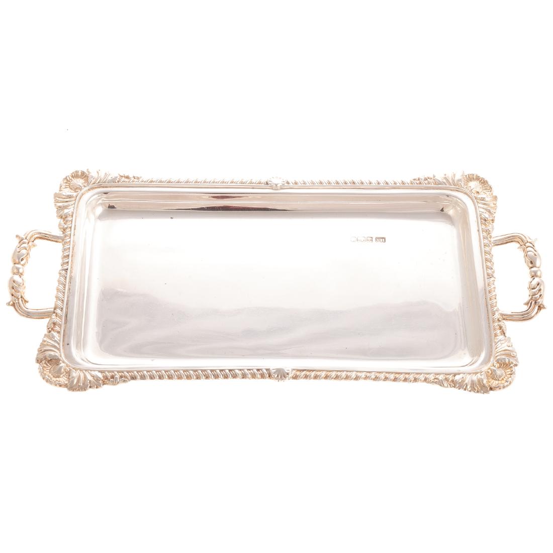 Edward VII Silver Card Tray: Mark of Atkin Brothers, Sheffield, 1903, No monograms, 6.35 ozt.