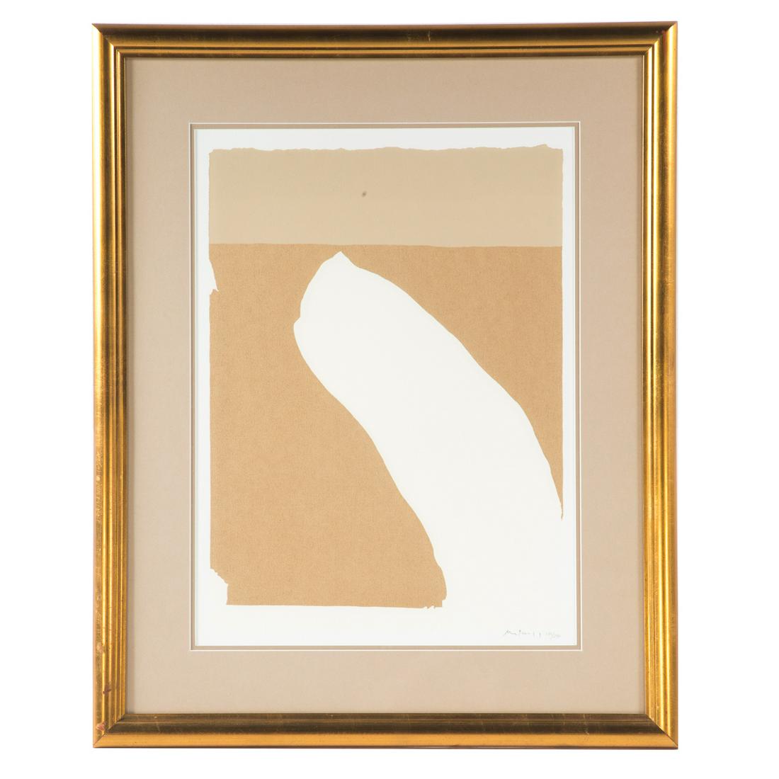 Robert Motherwell. Untitled, from "Flight": (American, 1915-1991). Serigraph, ed. 199/250, pencil signed "Motherwell" lr, sight size: 24 1/2 x 18 in., framed
