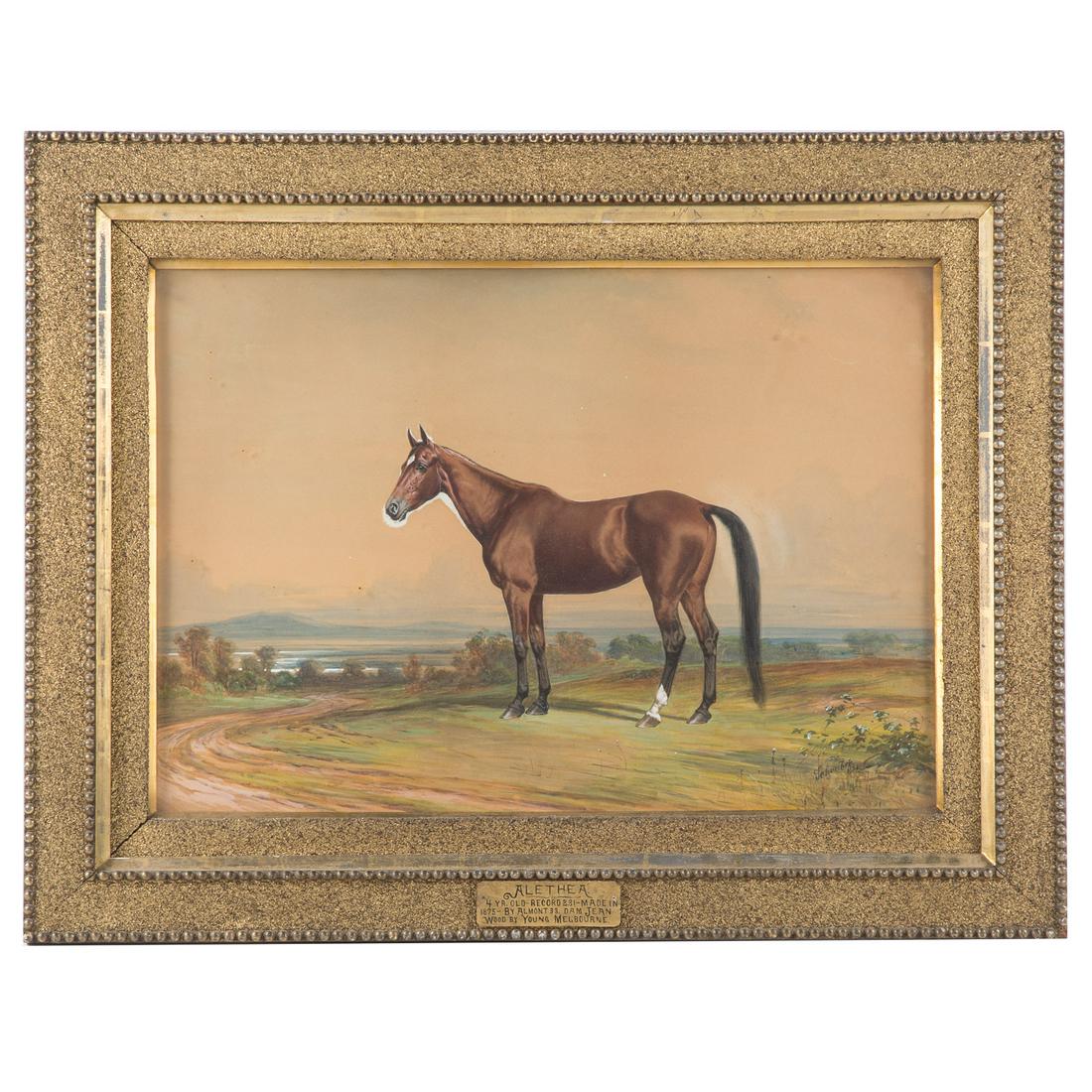 Peter Conrad Schreiber. "Alethea": (German, 1816-1894). Watercolor on paper, signed and dated "Schreiber, 1881" lr, 19 x 26 1/2 in., framed