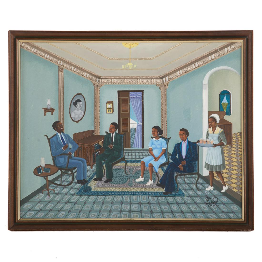 Artist Unknown, 20th c. Sitting Room Conversation (1 of 3)