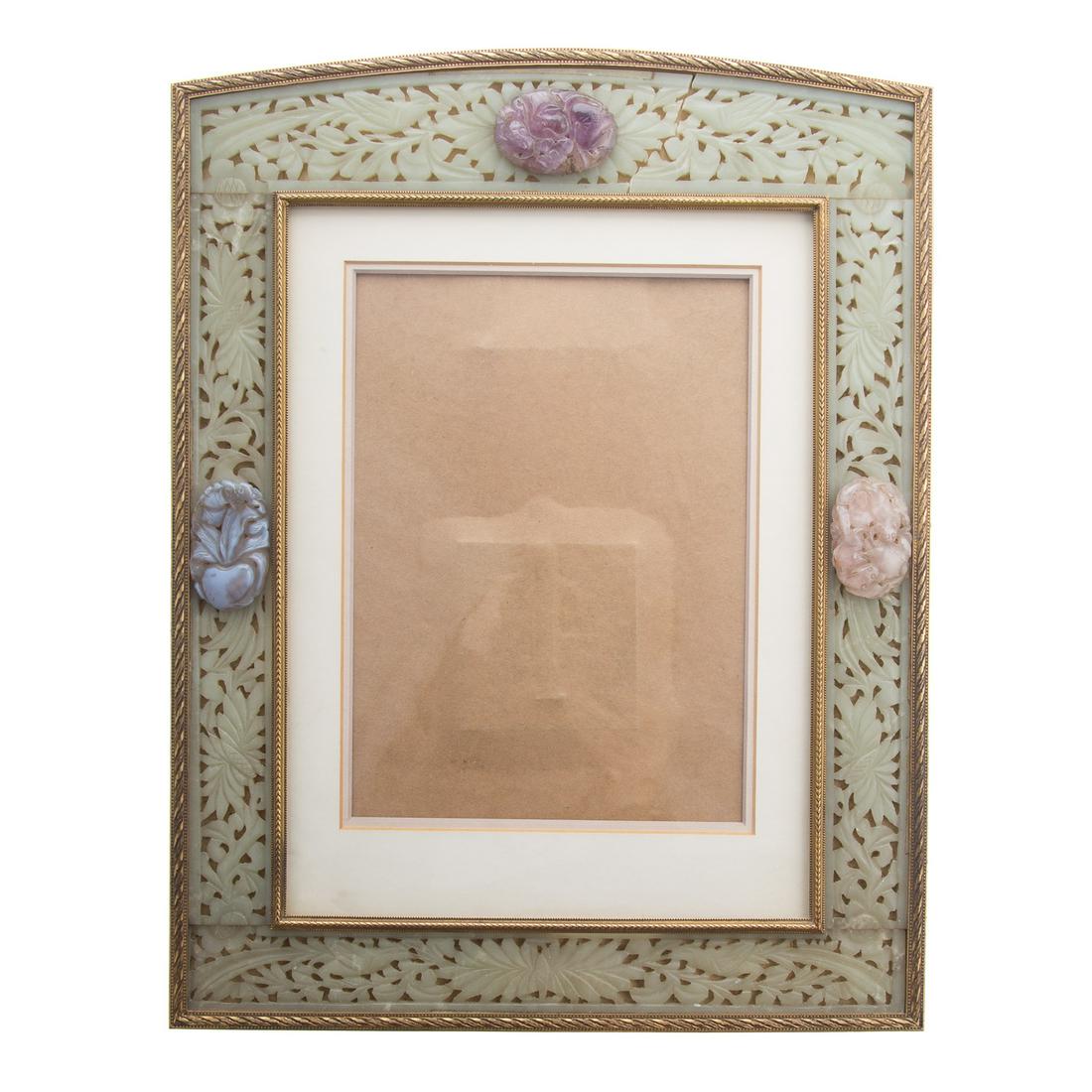 Chinese Export Carved Jade Easel Back Frame (1 of 5)