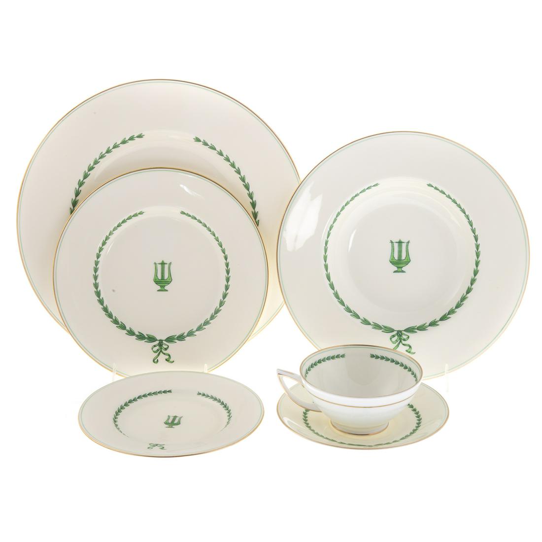 Minton China, Green Lyre Partial Dinner Service (1 of 4)