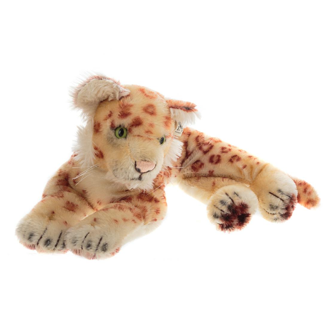 Steiff Mohair Leopard & Doe: Leopard, 15 in. L. and doe, 12 in. L.