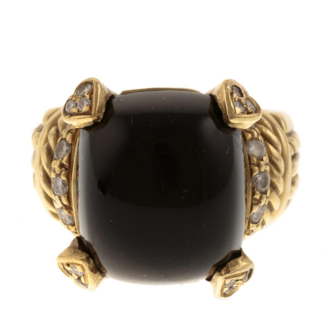 A Judith Ripka Onyx & Diamond Ring in 18K (1 of 6)