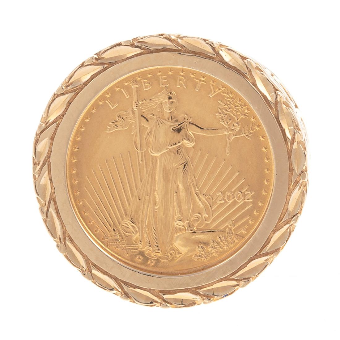 A 14K Ring with 22K Lady Liberty Coin (1 of 5)