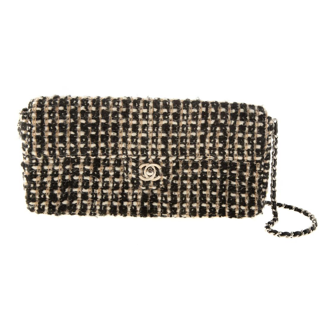 A Chanel Tweed East/West Single Flap Bag (1 of 6)