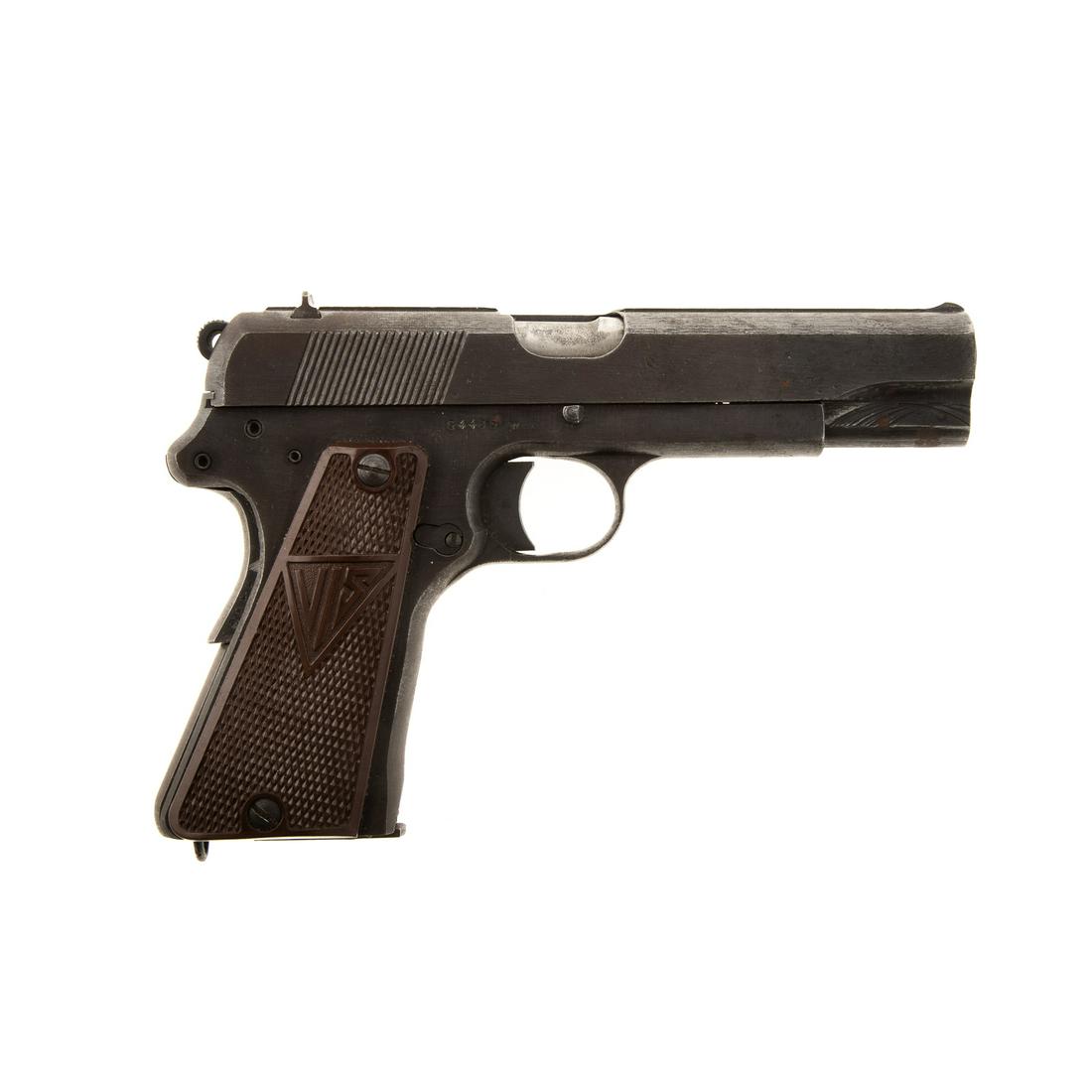 Polish Radom Semi Automatic Pistol: with Nazi military marks, Serial #G 4486, 4 1/2" barrel. Original grips. One magazine.
