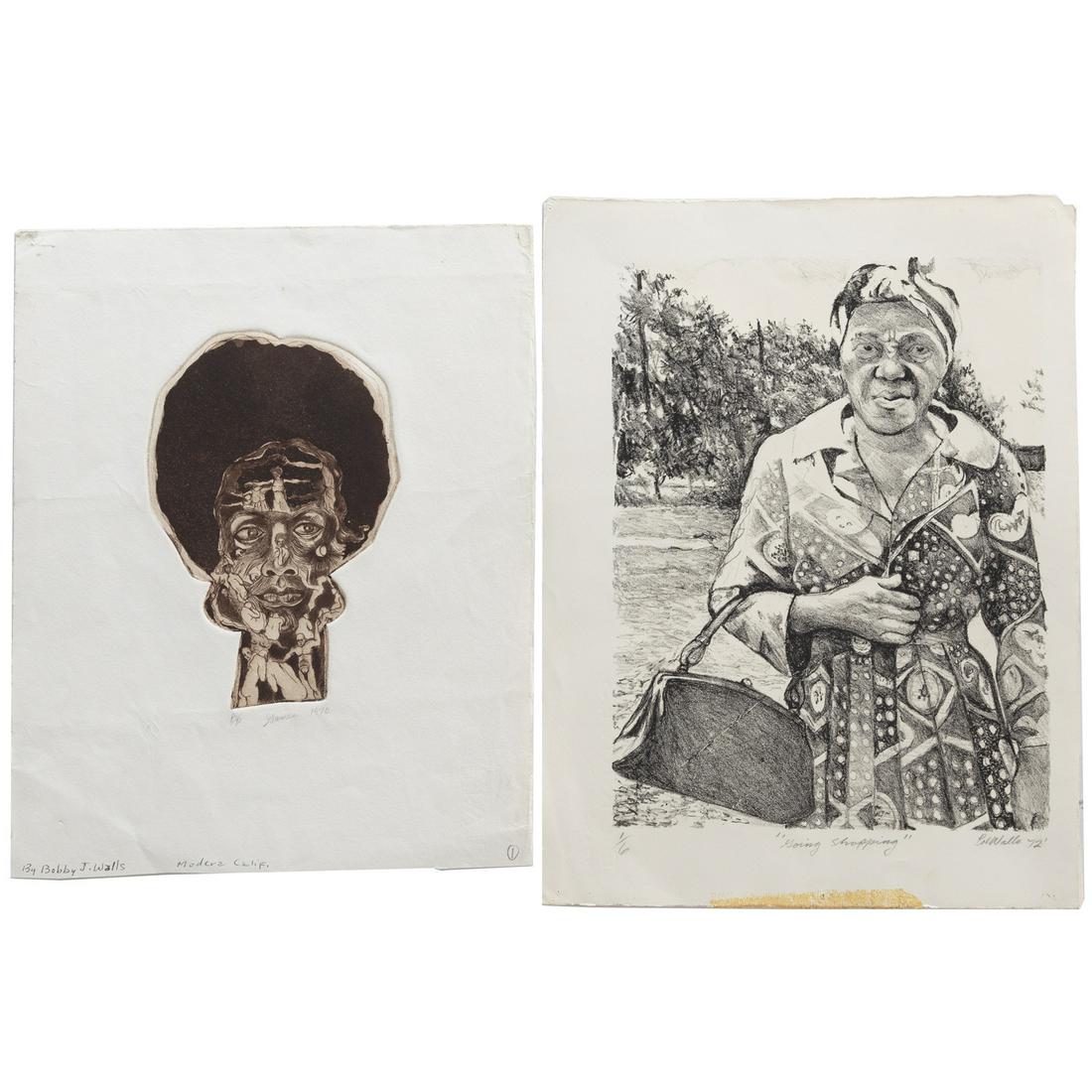 Bobby J. Walls. Two Unframed Works (1 of 6)