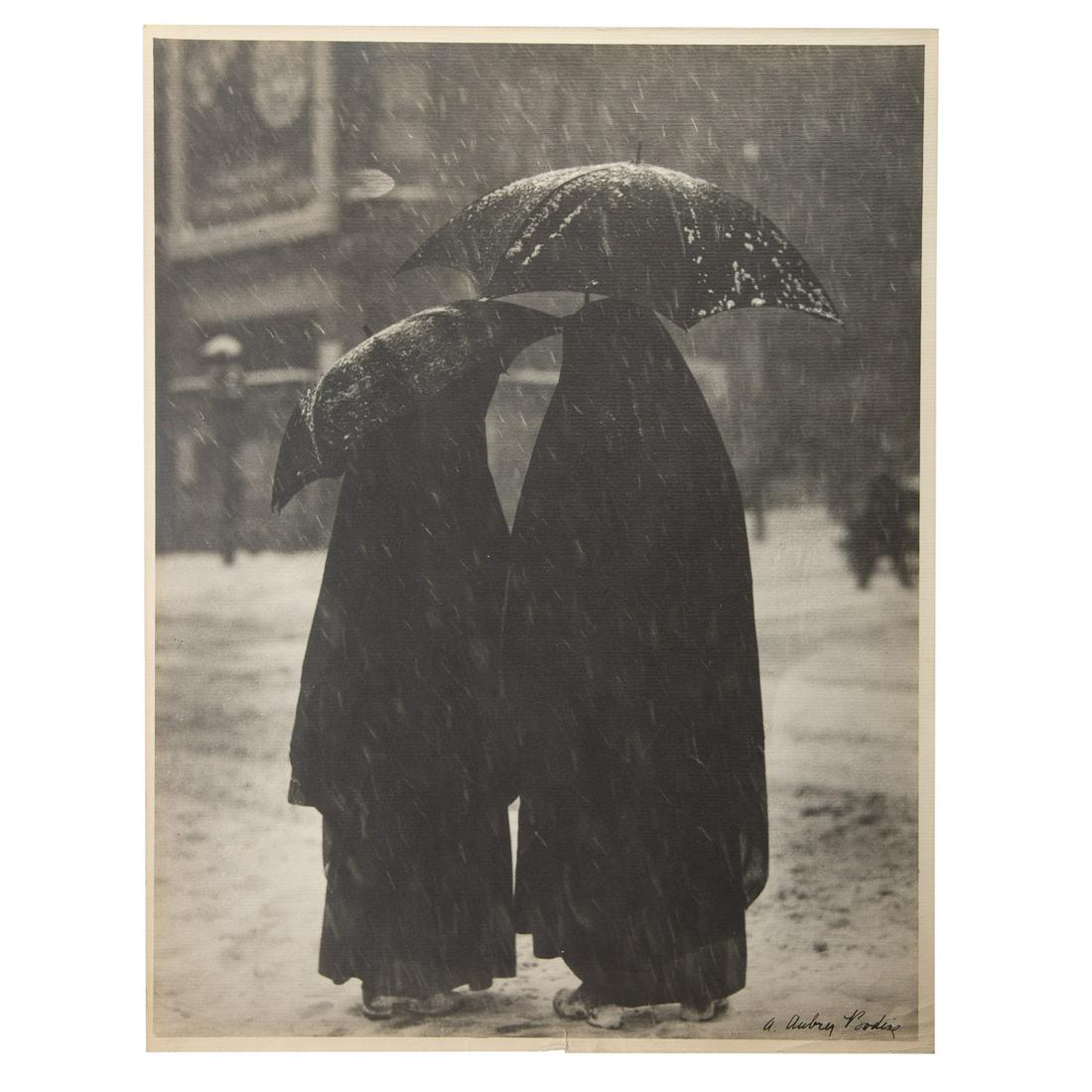 A. Aubrey Bodine. "Two Nuns": (American, 1906-1970). 1935, Gelatin silver print, signed "A. Aubrey Bodine" lr, photographer stamp on verso, 14 x 11 in., unframed.