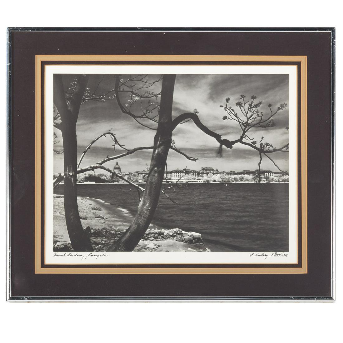 A. Aubrey Bodine. "Naval Academy-Annapolis": (American, 1906-1970). Gelatin silver print, signed "A. Aubrey Bodine" lr, titled ll, 11 x 14 in., framed.