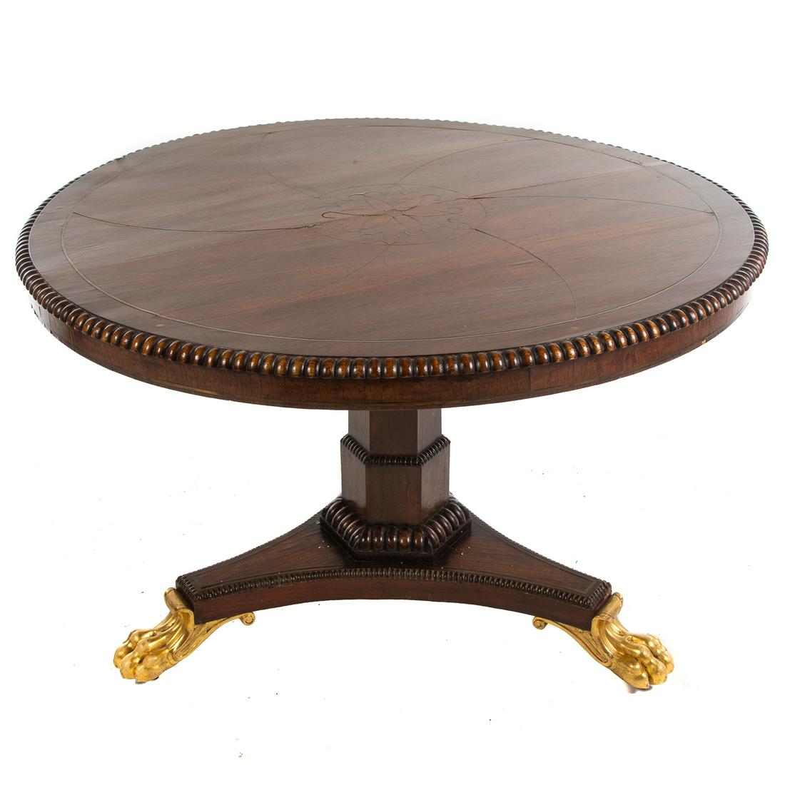 Regency Brass Inlay Rosewood Center Table (1 of 4)