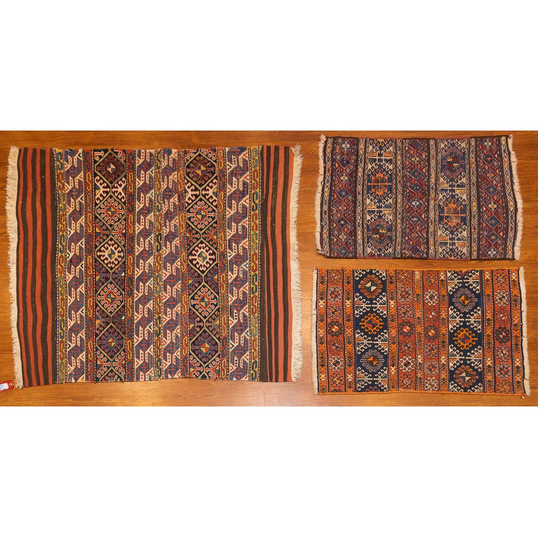 Group of 3 Turkeman Soumac Rugs, Turkestan (1 of 6)
