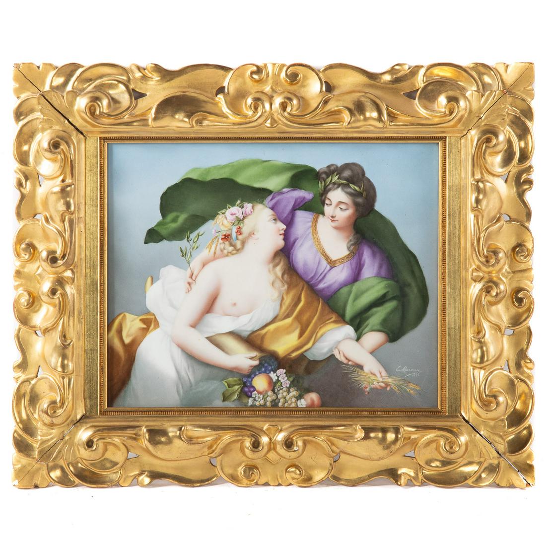 Continental Painted Porcelain Plaque (1 of 5)