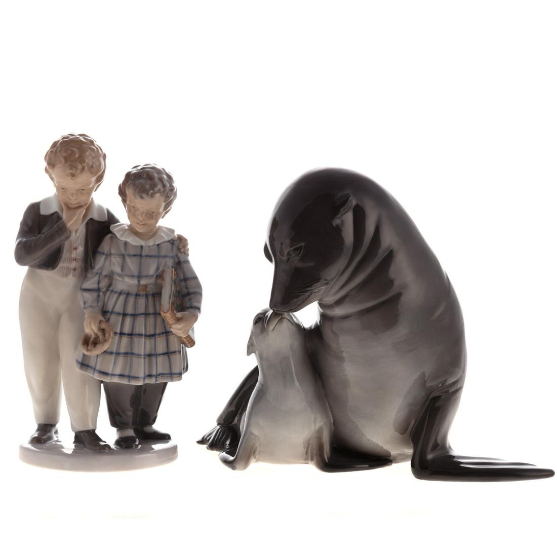 Two Royal Copenhagen Porcelain Figural Groups (1 of 8)