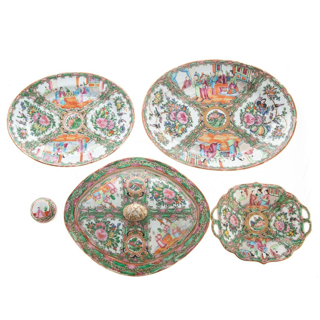 Five Chinese Export Rose Medallion Articles (1 of 7)