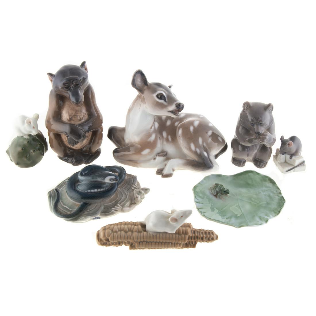 Eight Royal Copenhagen Porcelain Animals (1 of 9)